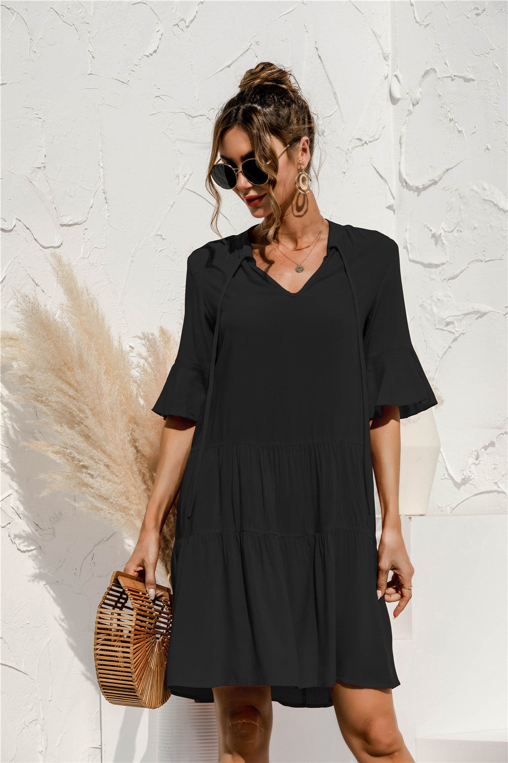 Liza - Trendy dress with wide sleeves for women