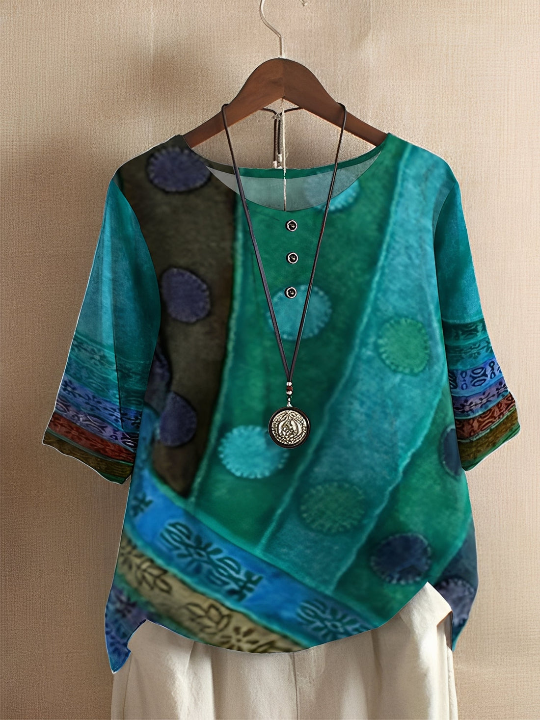 Hennie - Printed, loose-fitting shirt for women