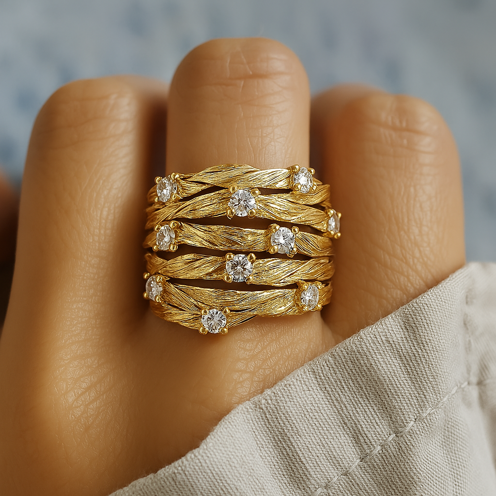 Marisse – Golden vintage style ring with subtle shine