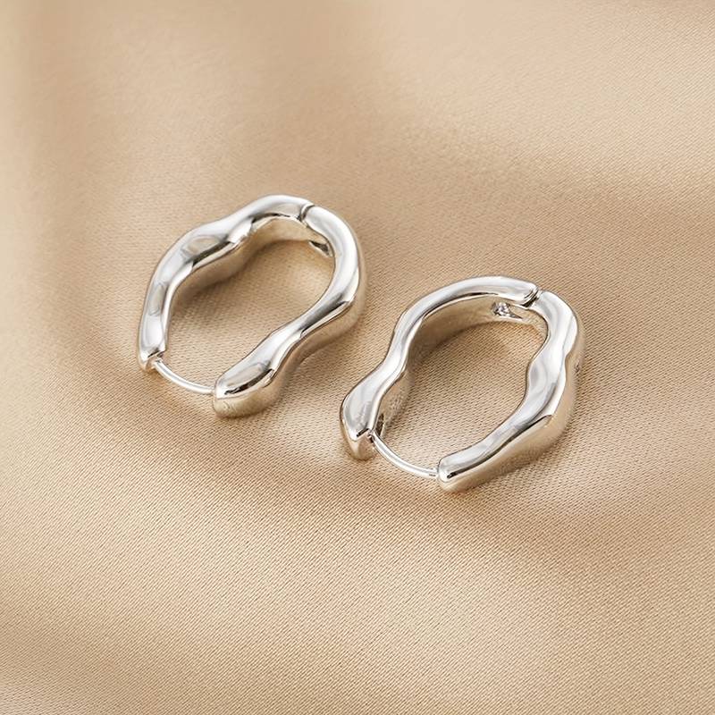 Irregular Hoop Earrings - Irregular Shaped Hoop Earrings