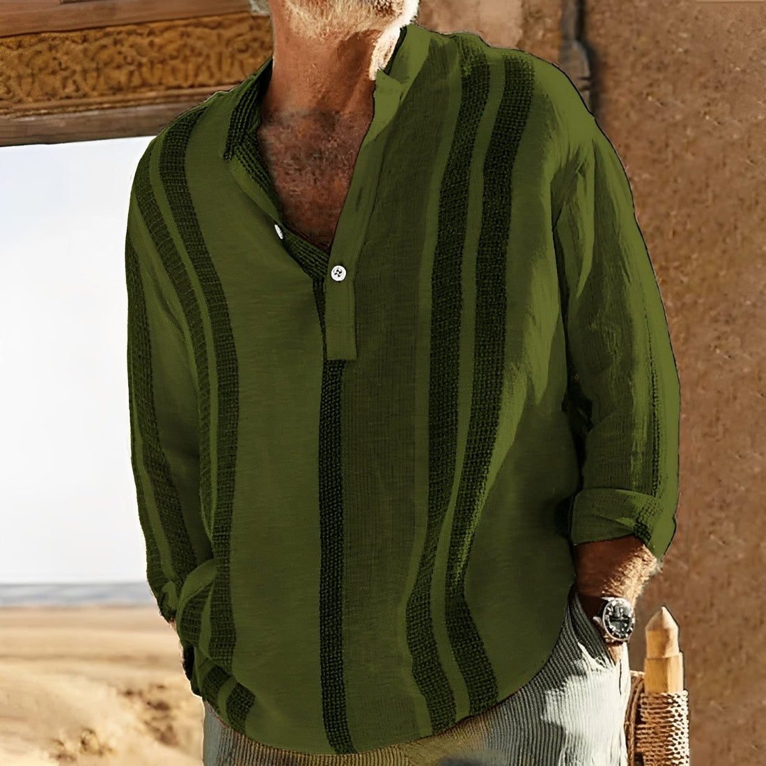 Dale - Loose-Fitting Striped Shirt for Men