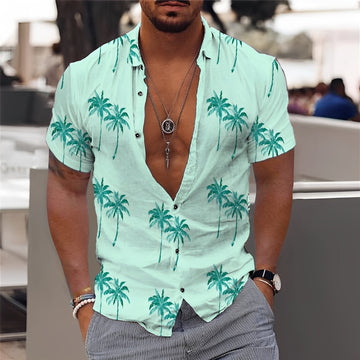Hector - Stylish Palm Pattern Shirt for Men