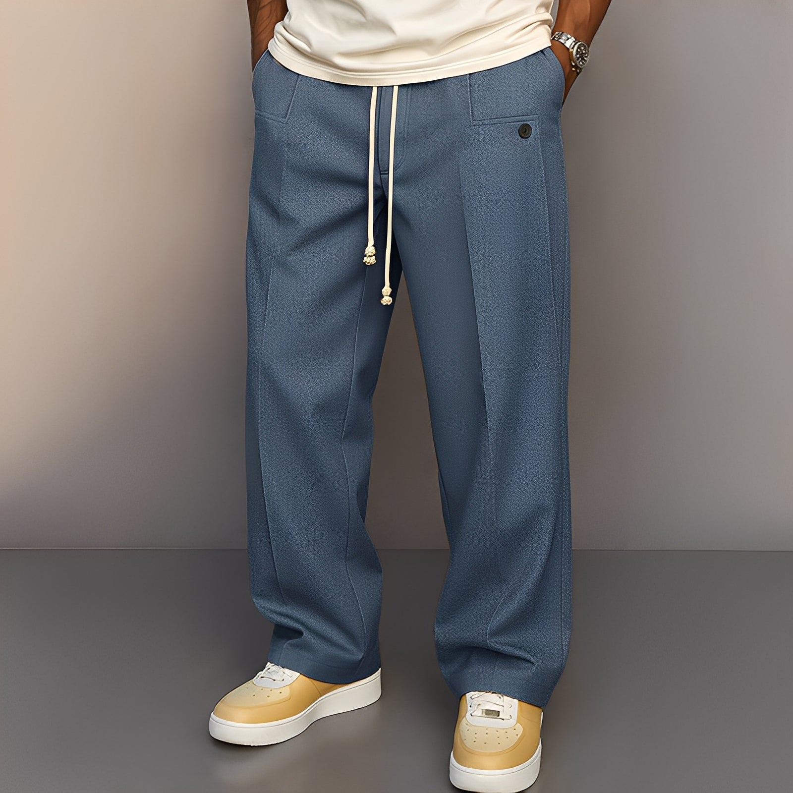 Henri - Wide men's pants with drawstring