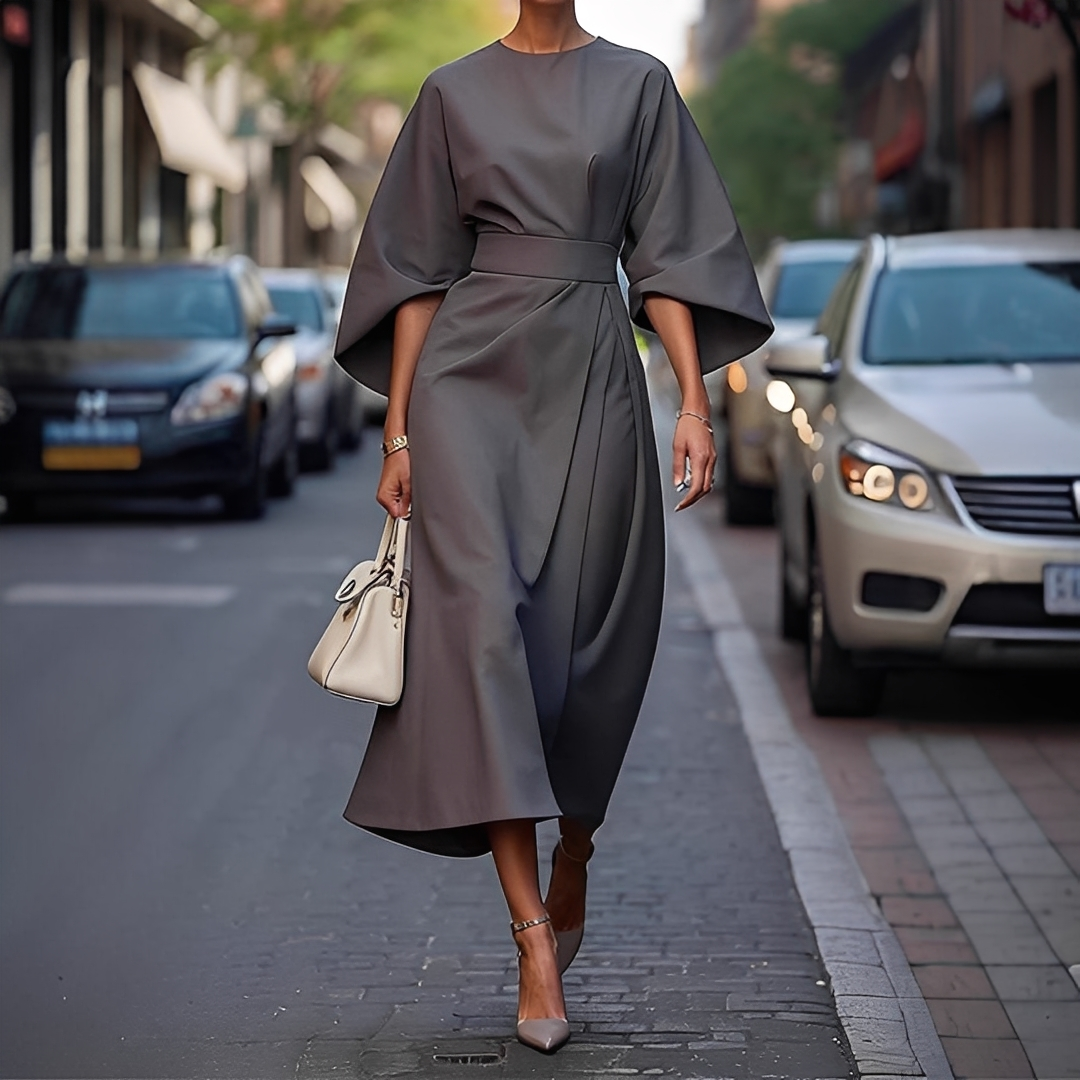 Lauriane - Elegant Dress with Lantern Sleeves for Women