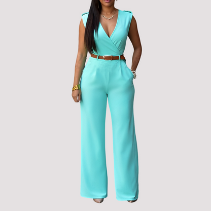 Esther - Elegant belted jumpsuit for women