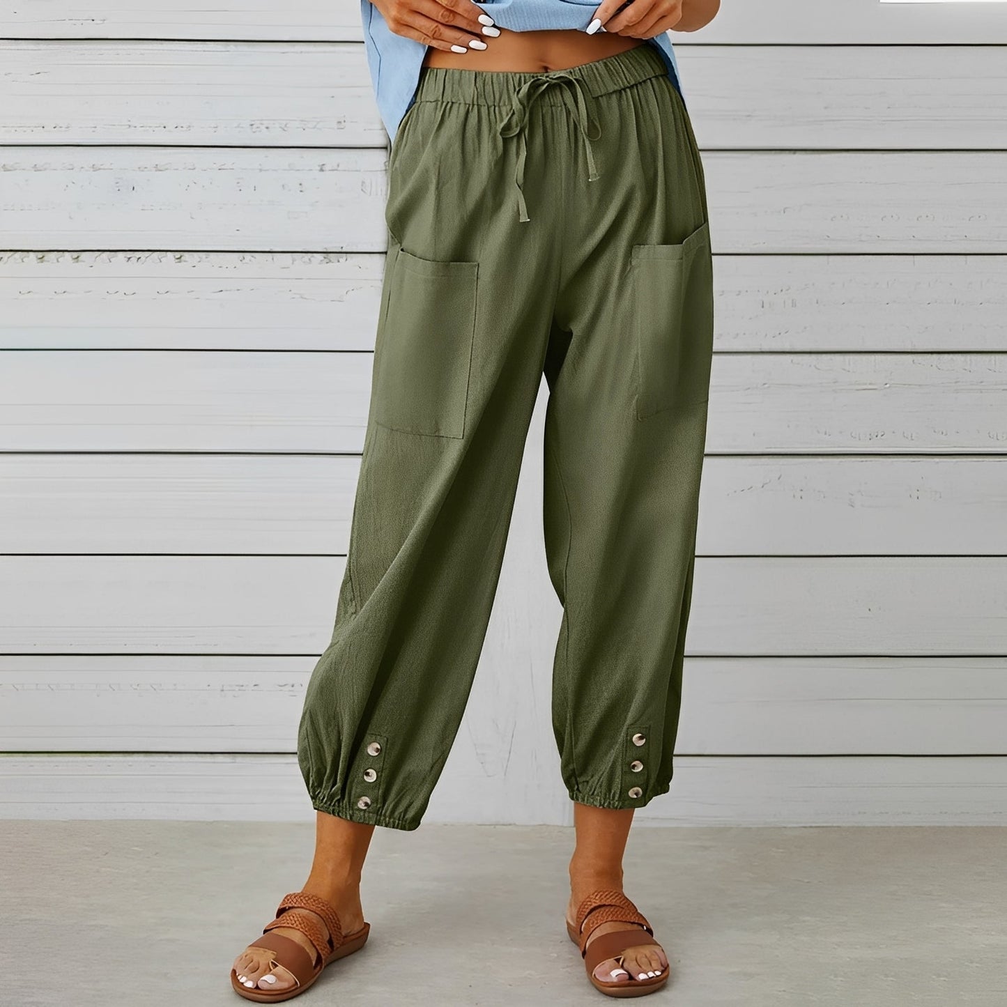 Christa - Casual, Loose-Fitting Cropped Pants for Women