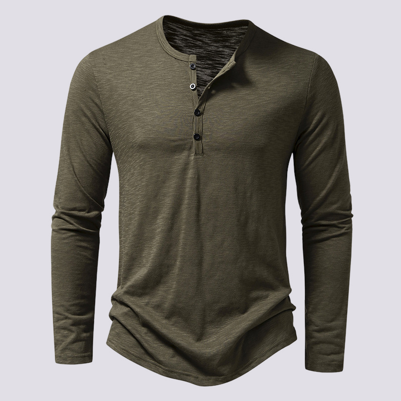 Tony - Casual long-sleeve shirt with button placket for men