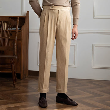 Rafael - High Waist Textured Trousers