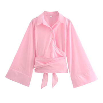 Shania - Stylish, loose-fitting top with belt for women