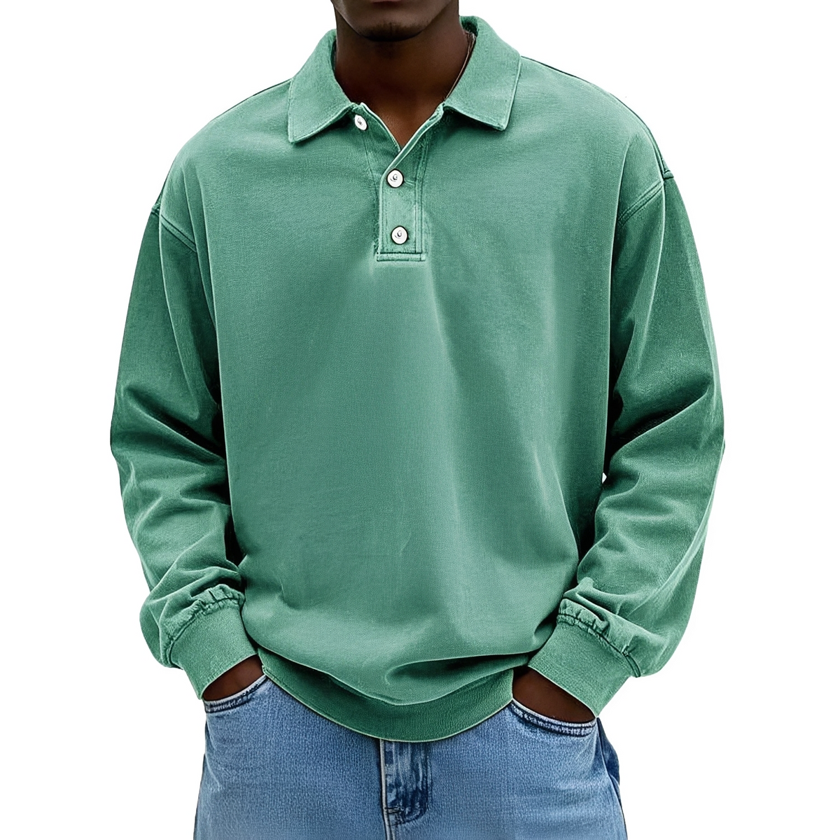 Caspian - Long-sleeved polo shirt for men