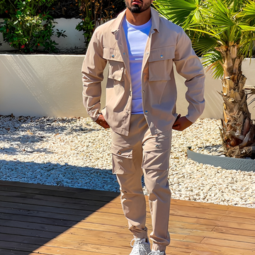 Arjay - Trendy two-piece cargo set for men