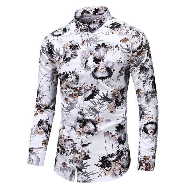 Dexter - Stylish printed long-sleeve shirt for men