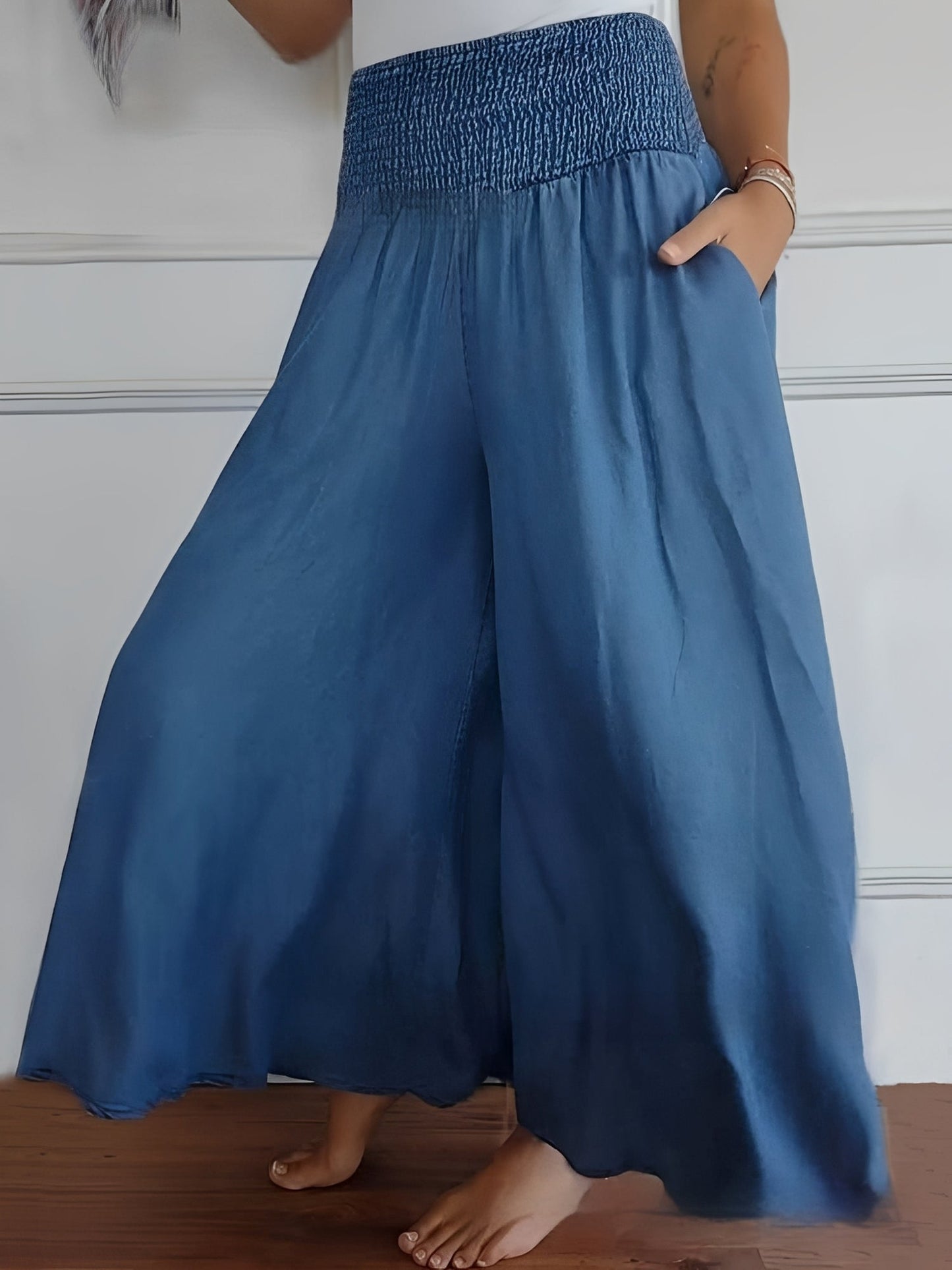Halle - Casual Wide-Leg Pants with Pockets for Women