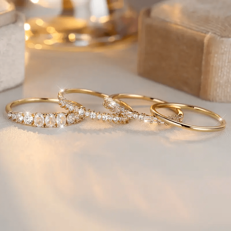 Elyna – Elegant gold rings with cubic zirconia stones