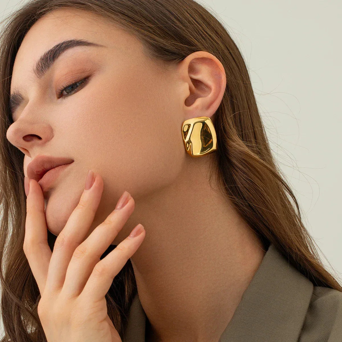 Poppy - Golden Square Earrings