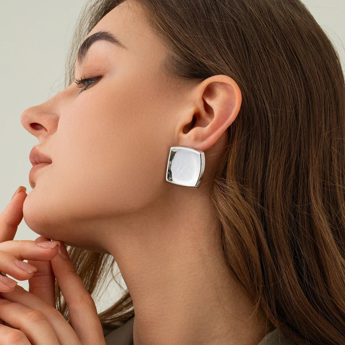 Poppy - Golden Square Earrings