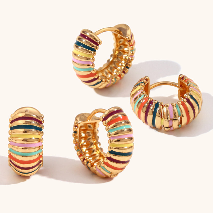 Chelsea – Golden Hoops with Rainbow Stripes