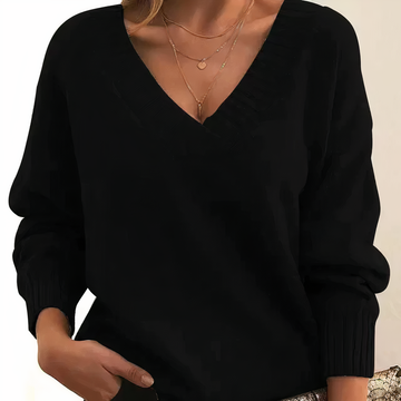 Leocadia - Elegant V-Neck Sweater