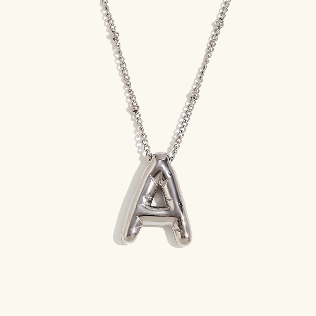 Gold Balloon Initial Necklace