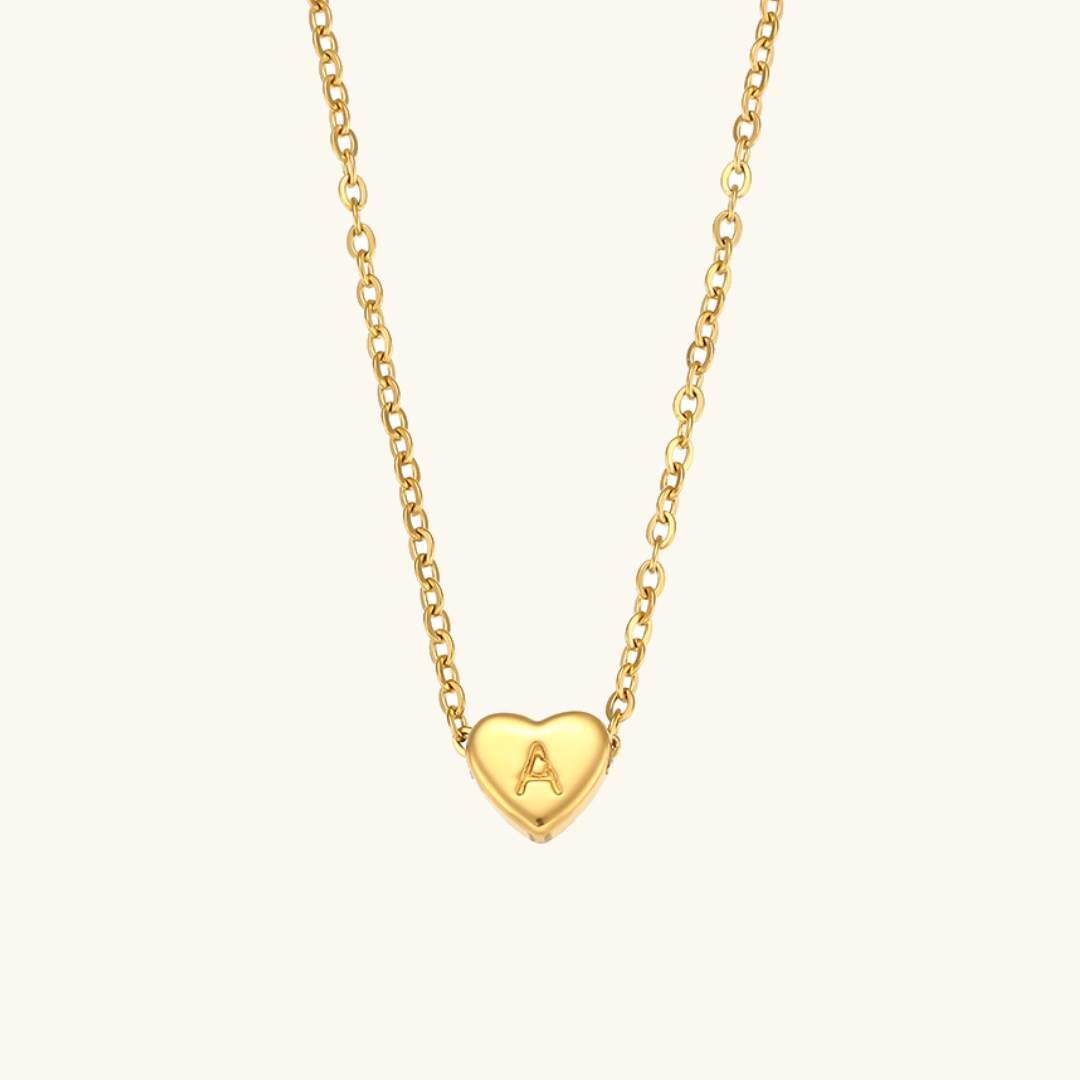 Heart - Gold Initials Necklace