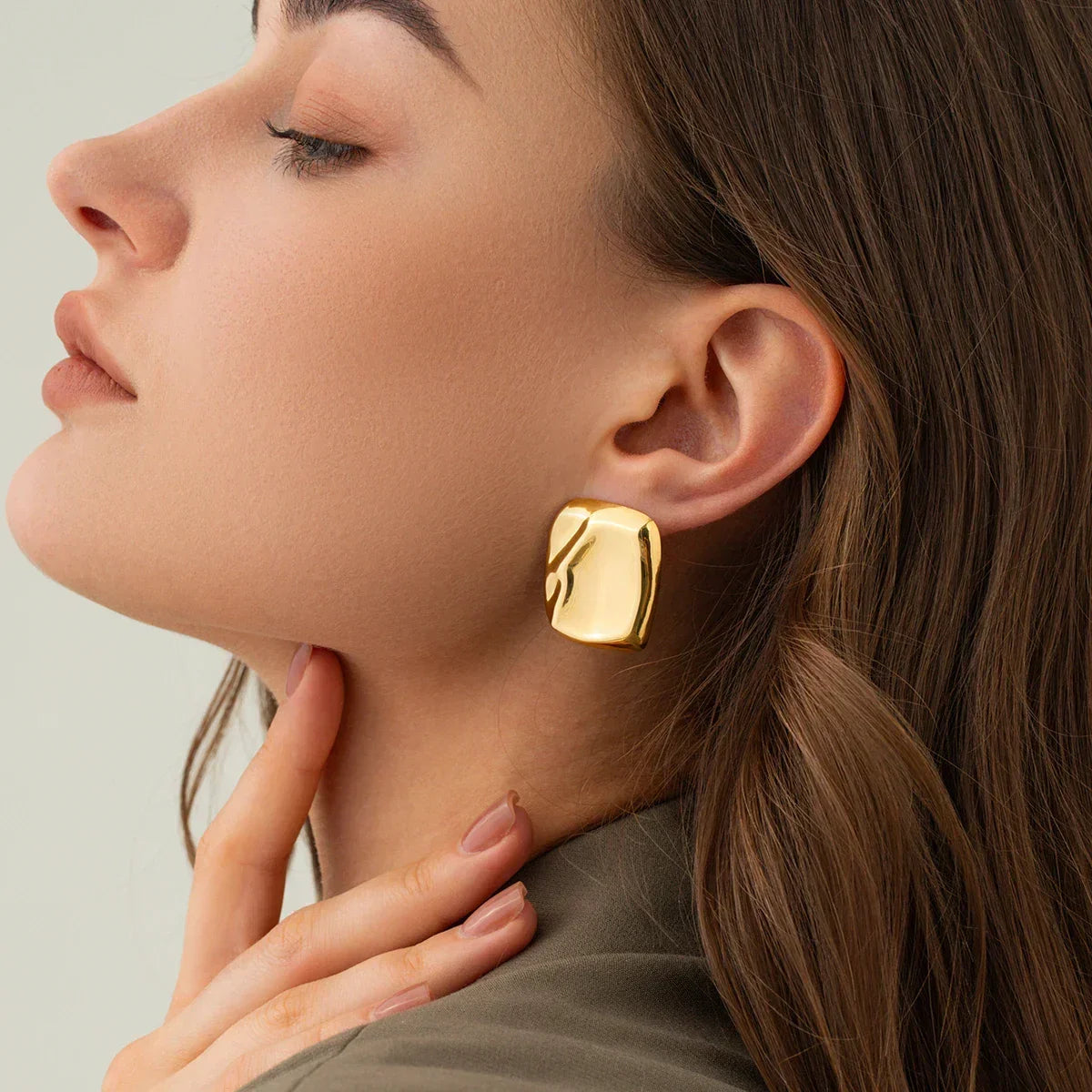 Poppy - Golden Square Earrings