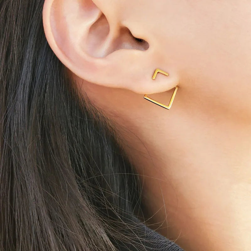 Connecting Rhombus - Minimalist Geometric Earrings