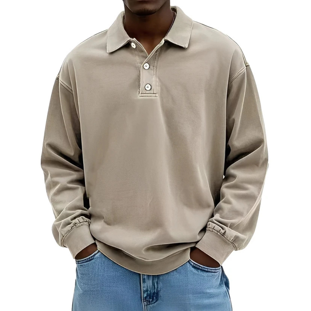 Clayton - Long-sleeve polo shirt in modern style