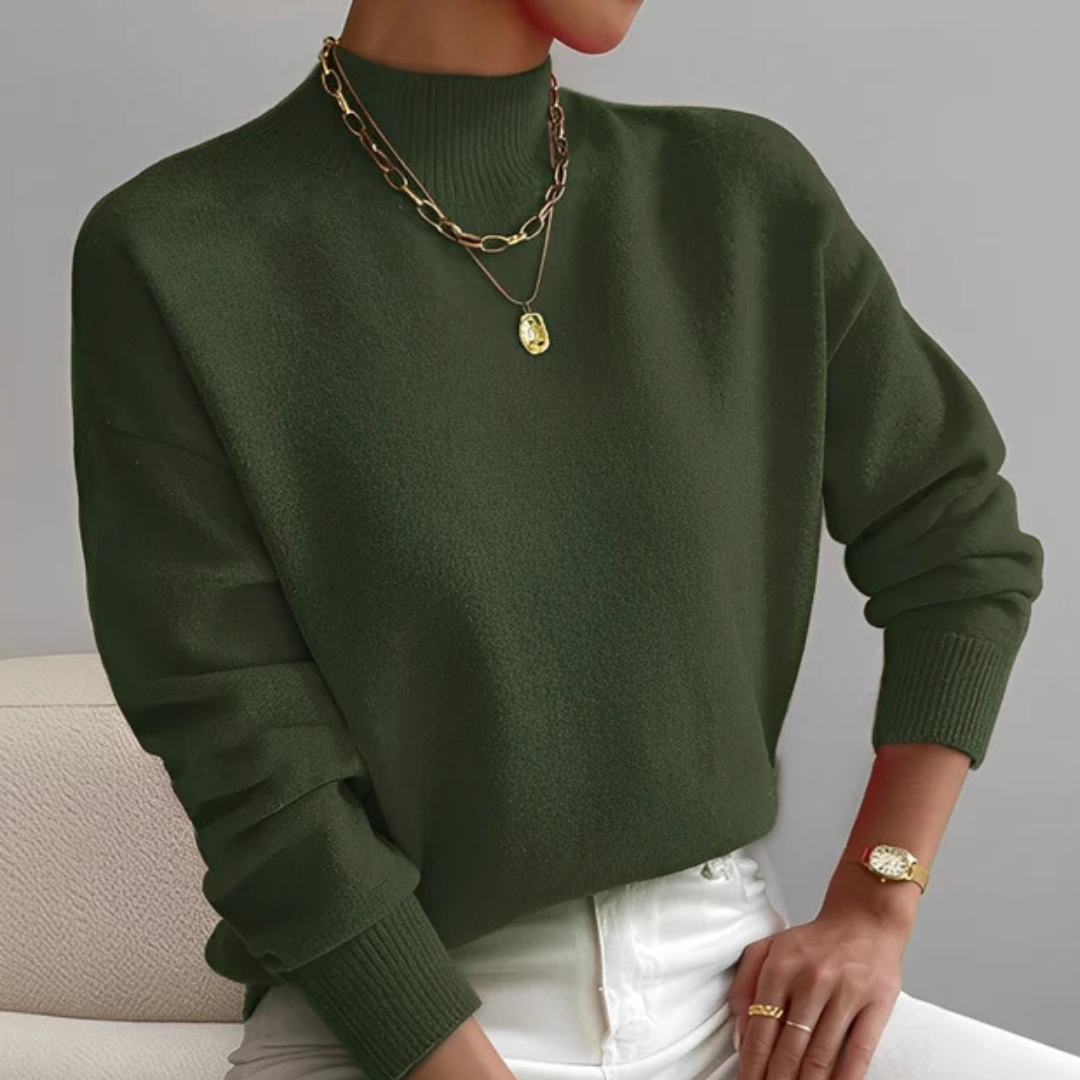 Roxana - Cozy sweater with stand-up collar