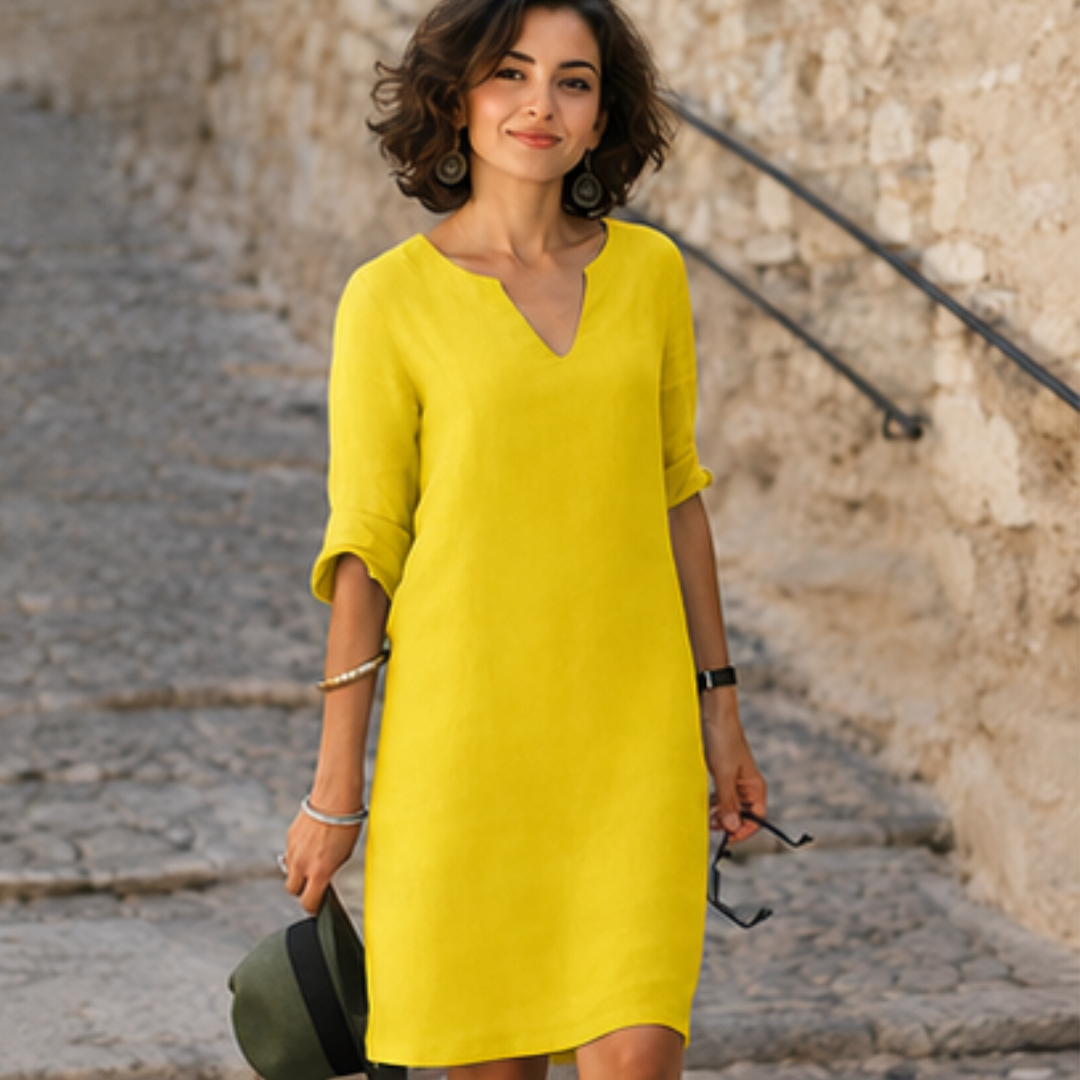 Guilaine - Elegant and chic dress with V-neck