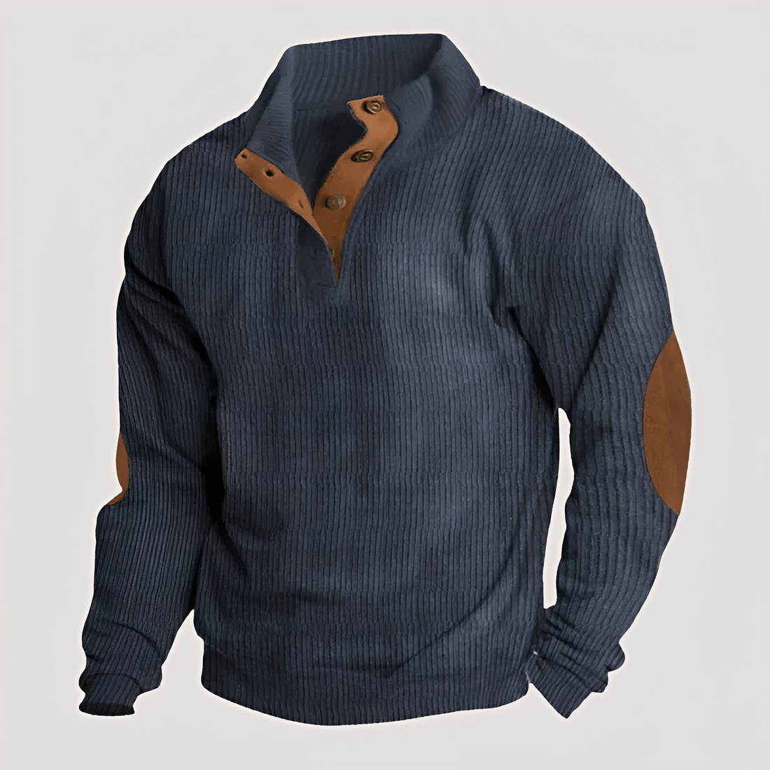 Rico - Robust sweater with half button placket