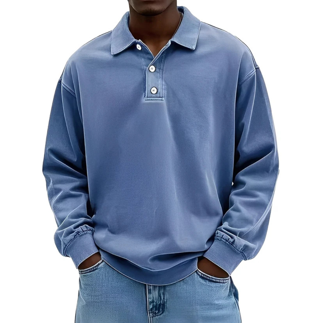 Clayton - Long-sleeve polo shirt in modern style