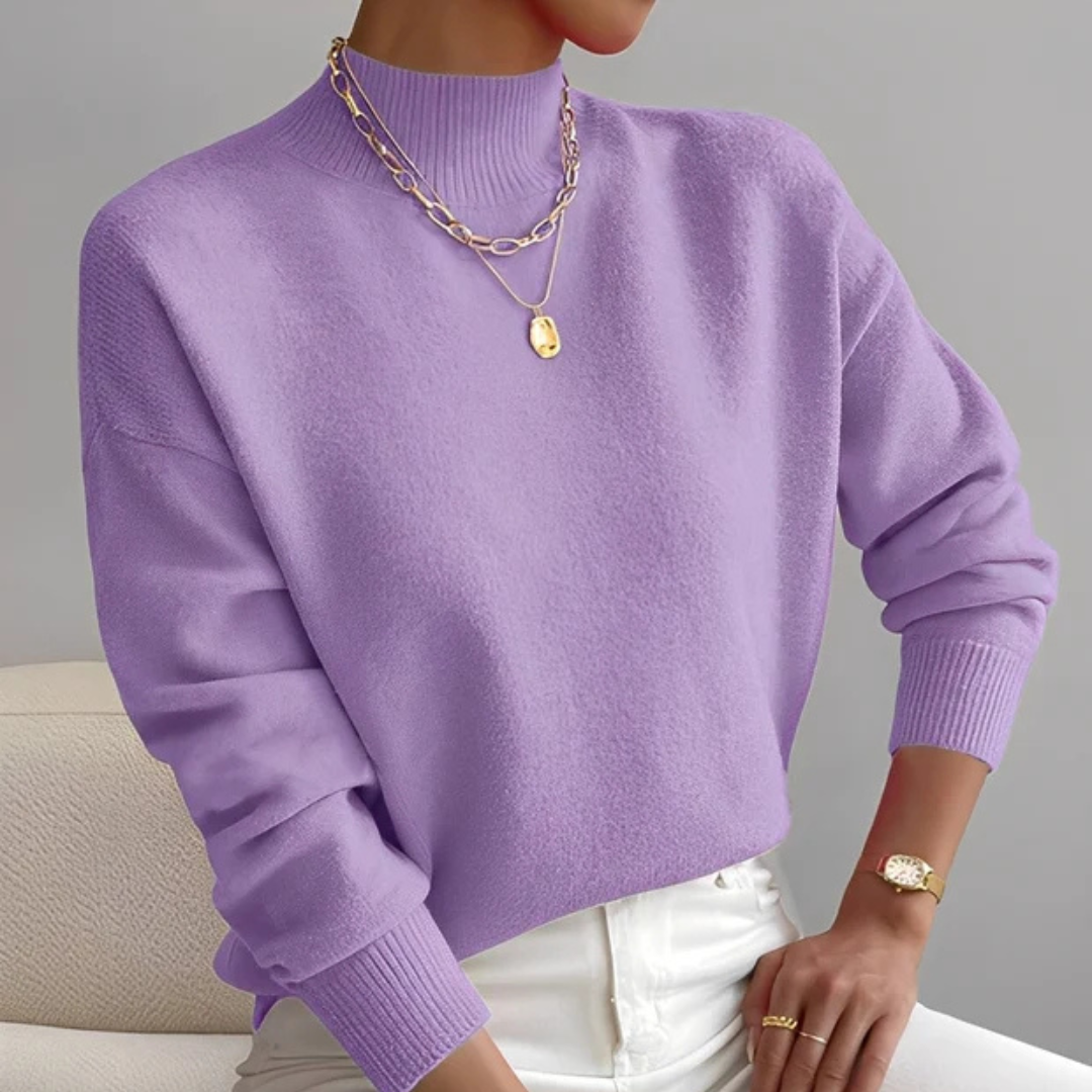 Roxana - Cozy sweater with stand-up collar