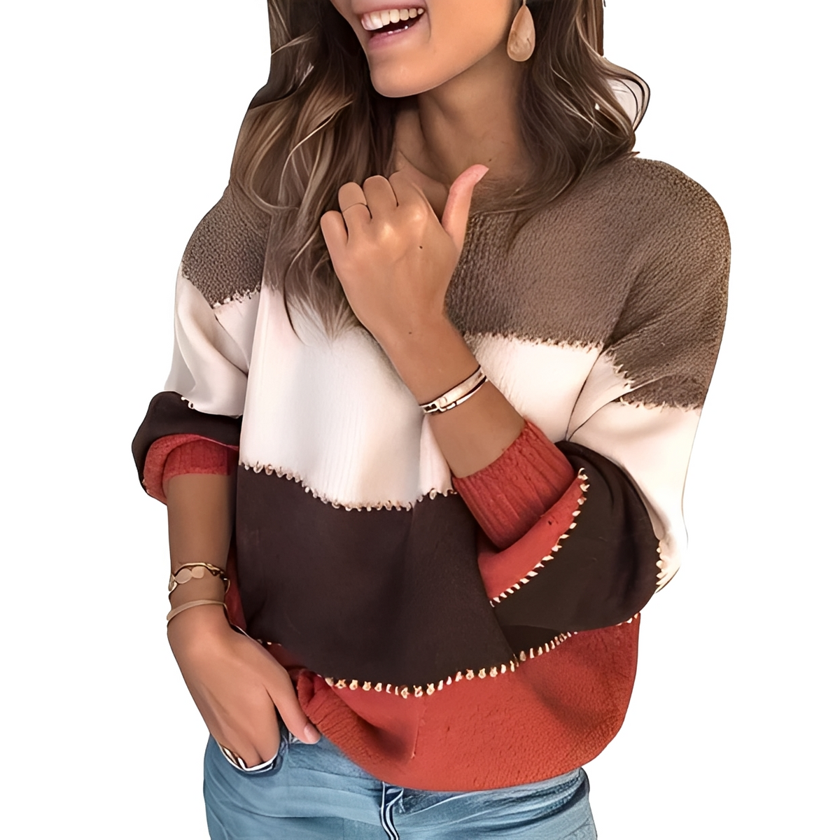 Aubrie - Cozy and chic striped sweater
