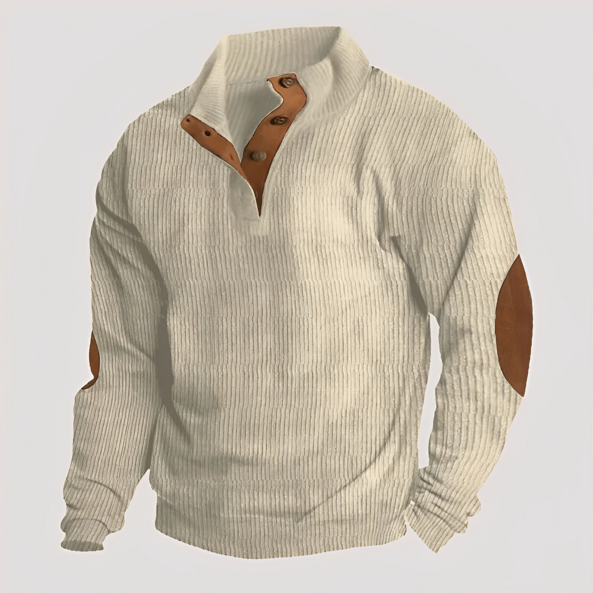 Rico - Robust sweater with half button placket
