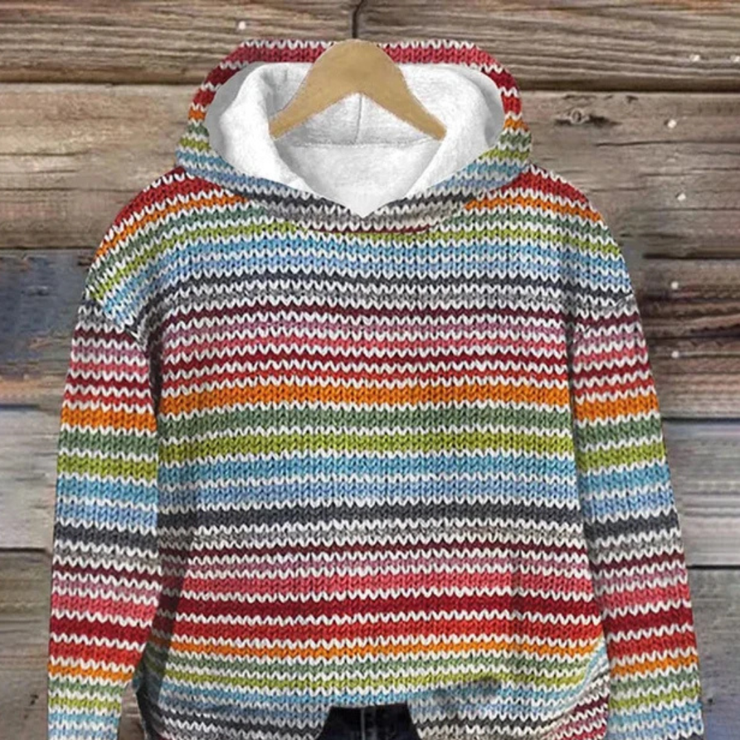 Maacah - Elegant hooded jacket with stripe pattern