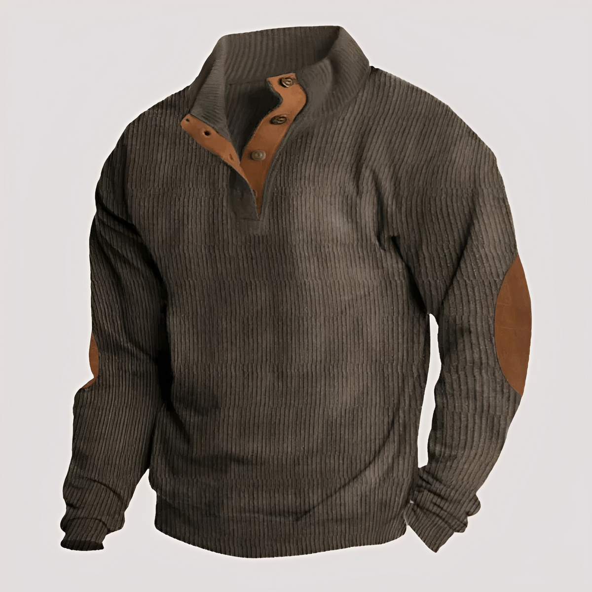 Rico - Robust sweater with half button placket