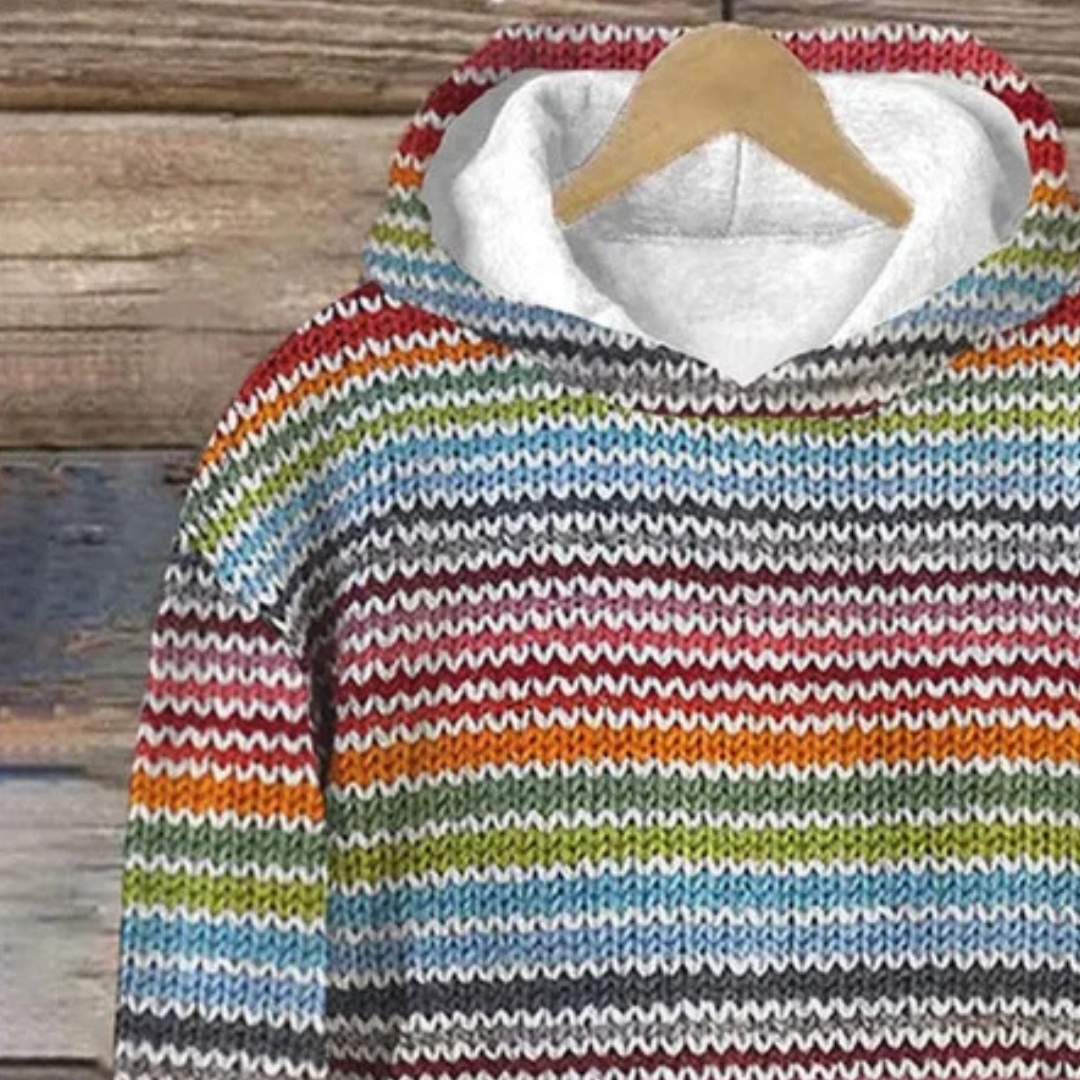 Maacah - Elegant hooded jacket with stripe pattern