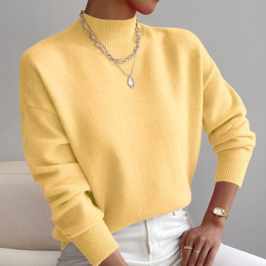 Roxana - Cozy sweater with stand-up collar