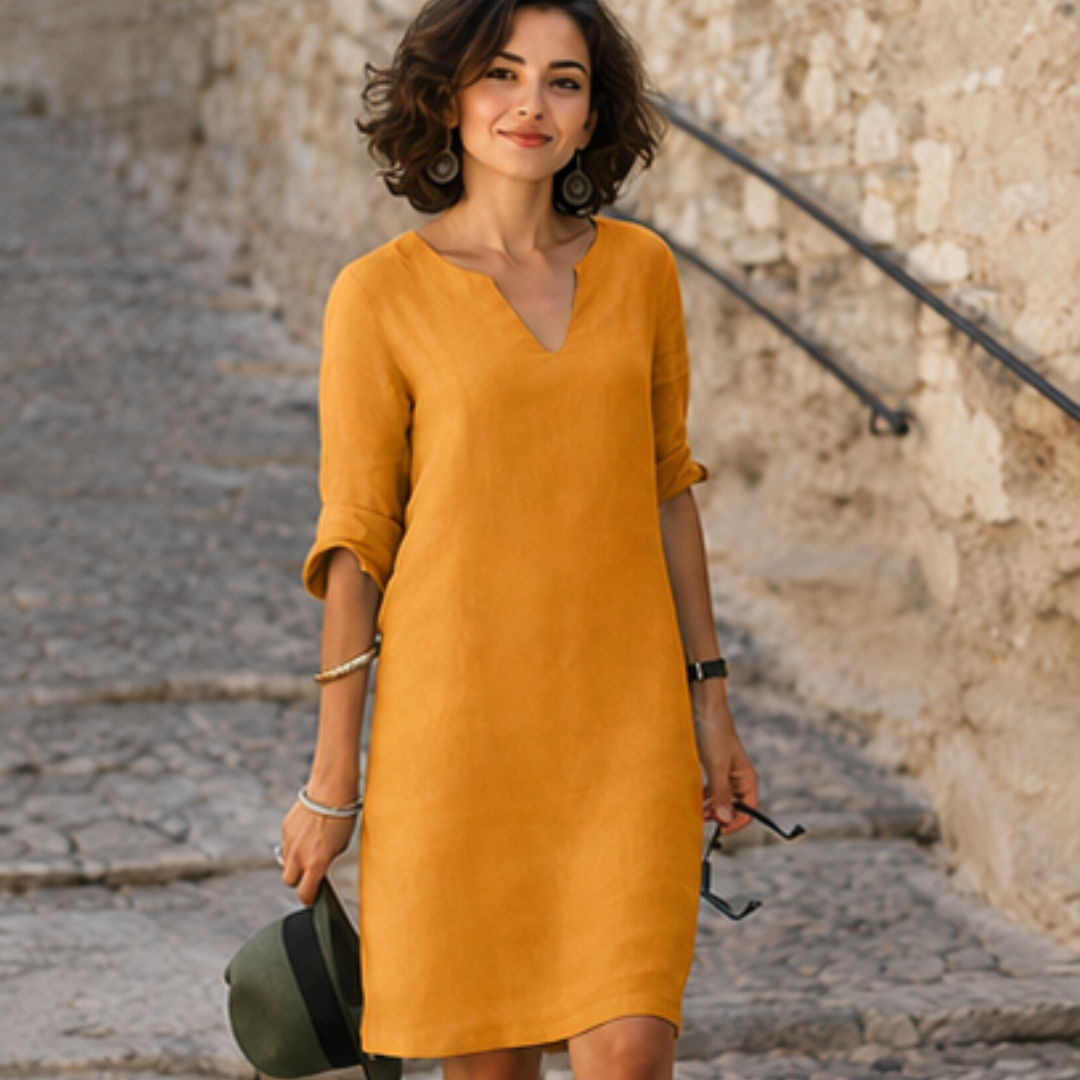 Guilaine - Elegant and chic dress with V-neck