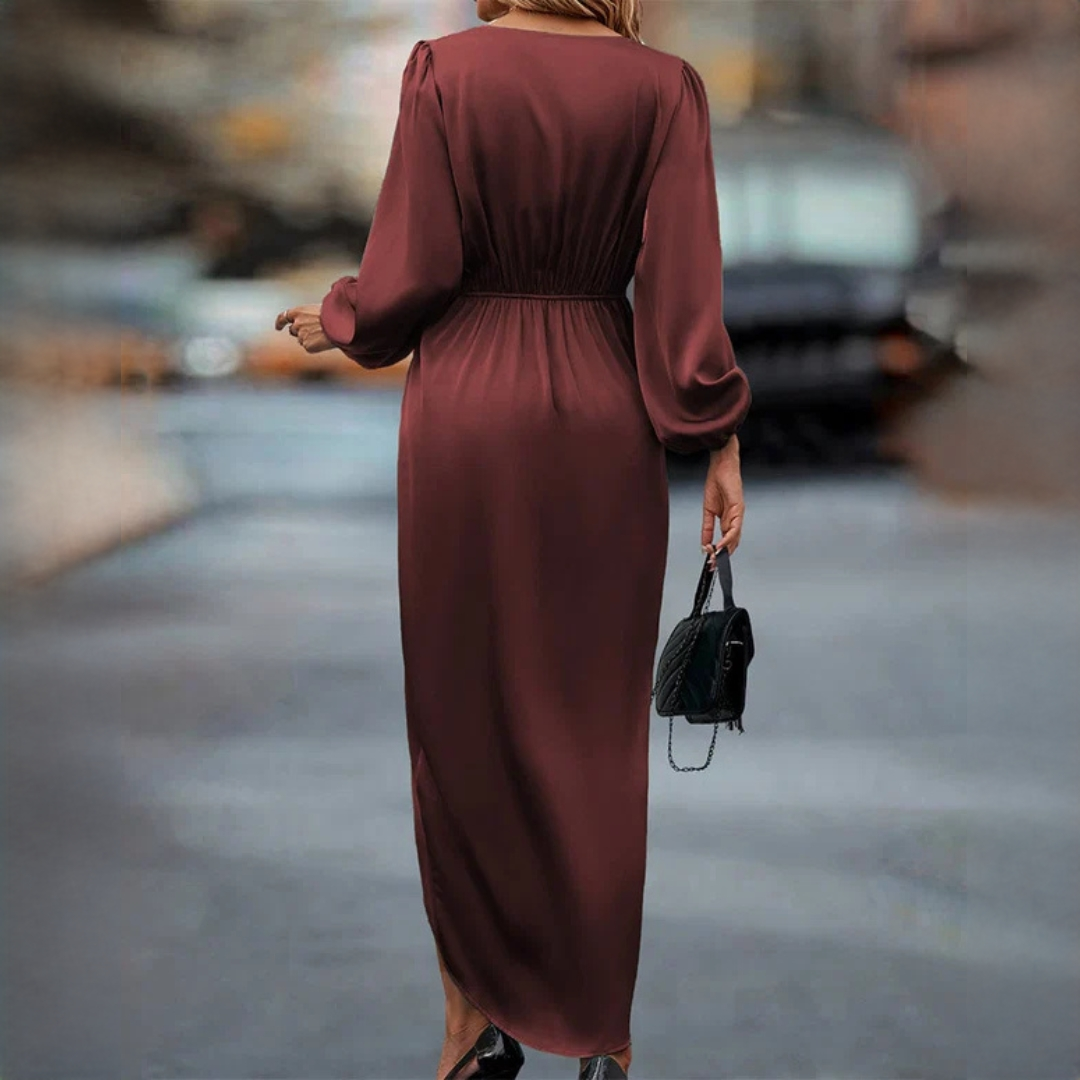 Leona - Elegant Dress with Puff Sleeves