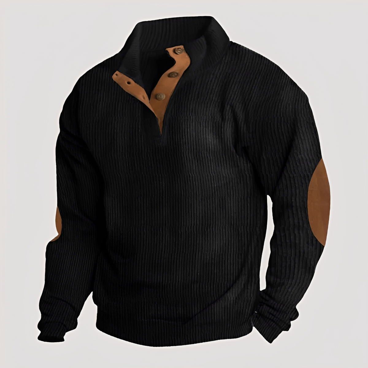 Rico - Robust sweater with half button placket
