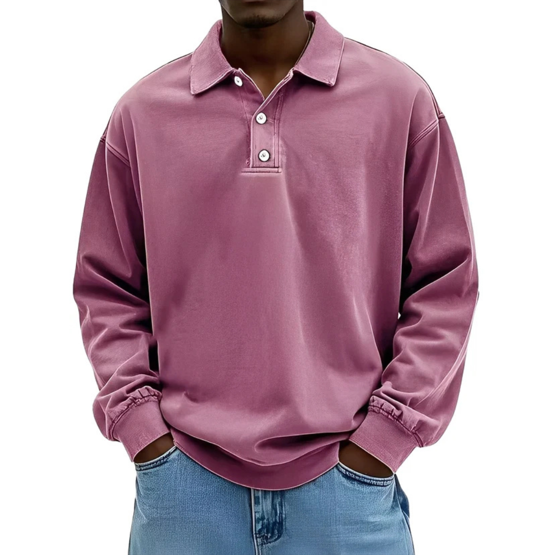 Clayton - Long-sleeve polo shirt in modern style