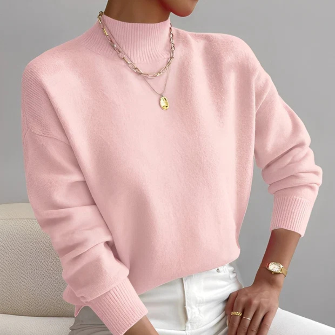 Roxana - Cozy sweater with stand-up collar