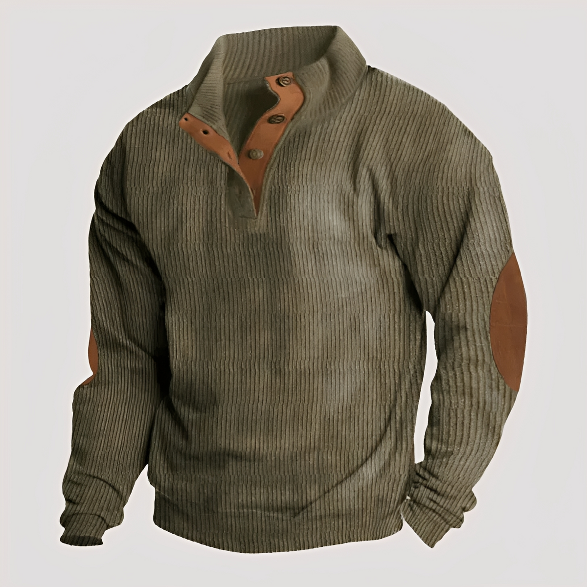 Rico - Robust sweater with half button placket