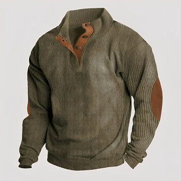 Rico - Robust sweater with half button placket