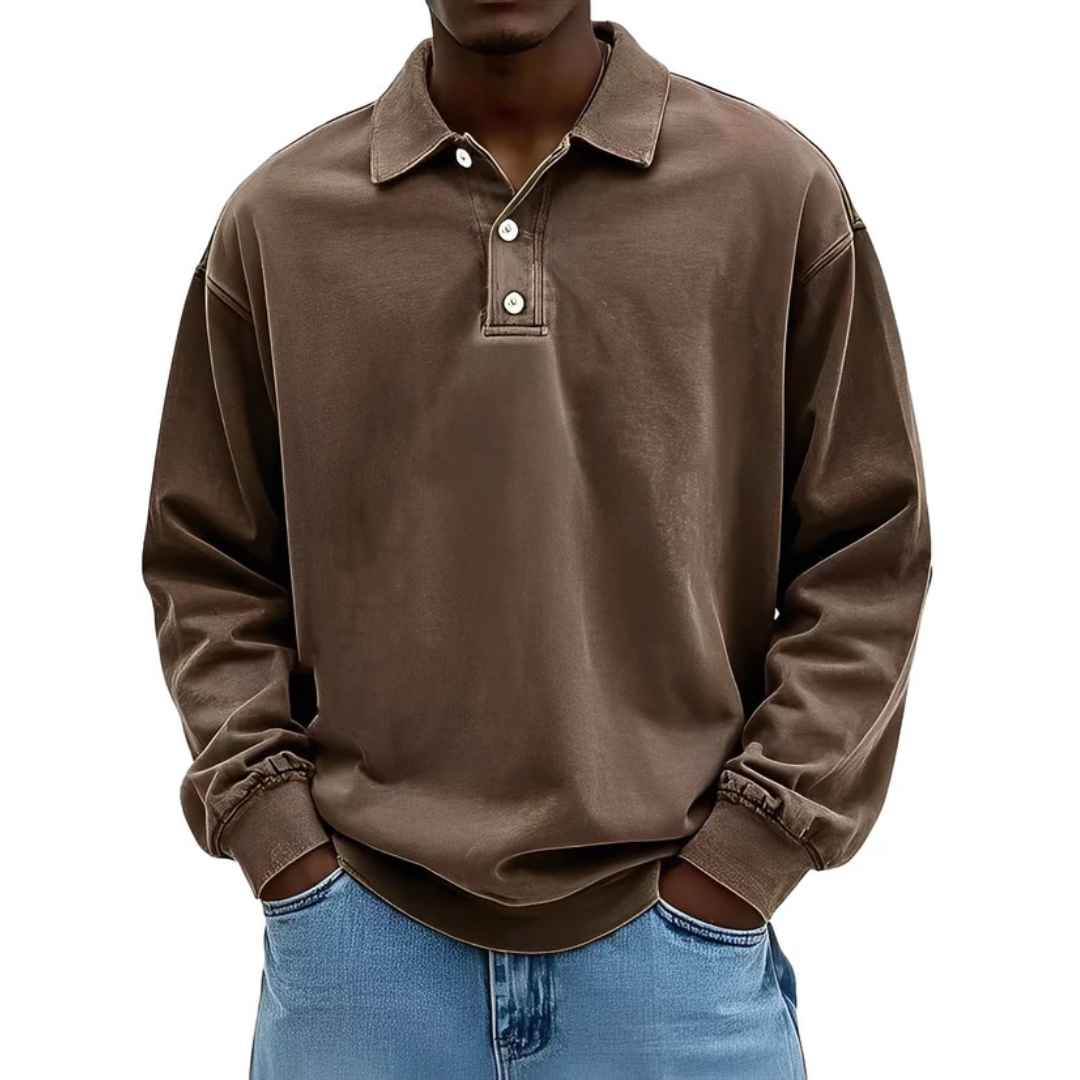 Clayton - Long-sleeve polo shirt in modern style