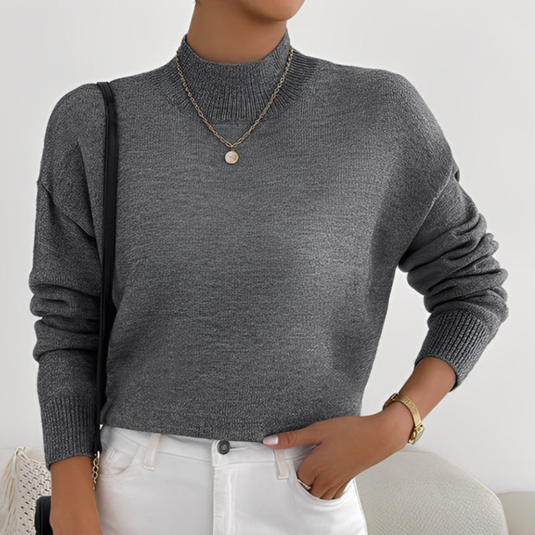 Roxana - Cozy sweater with stand-up collar