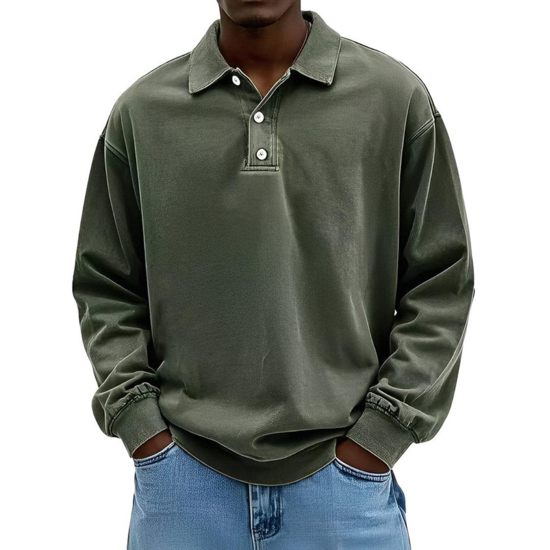 Clayton - Long-sleeve polo shirt in modern style