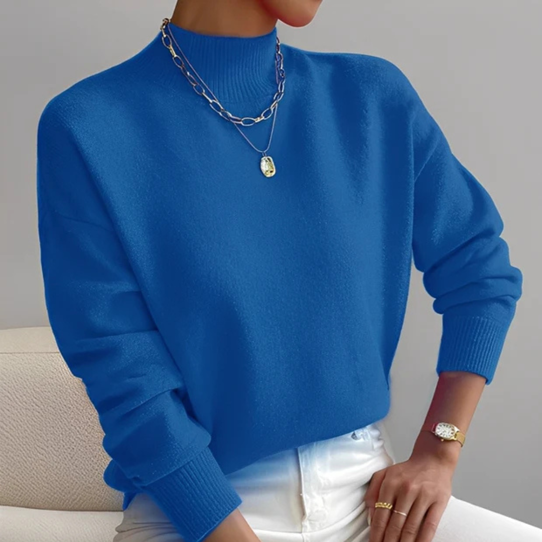 Roxana - Cozy sweater with stand-up collar
