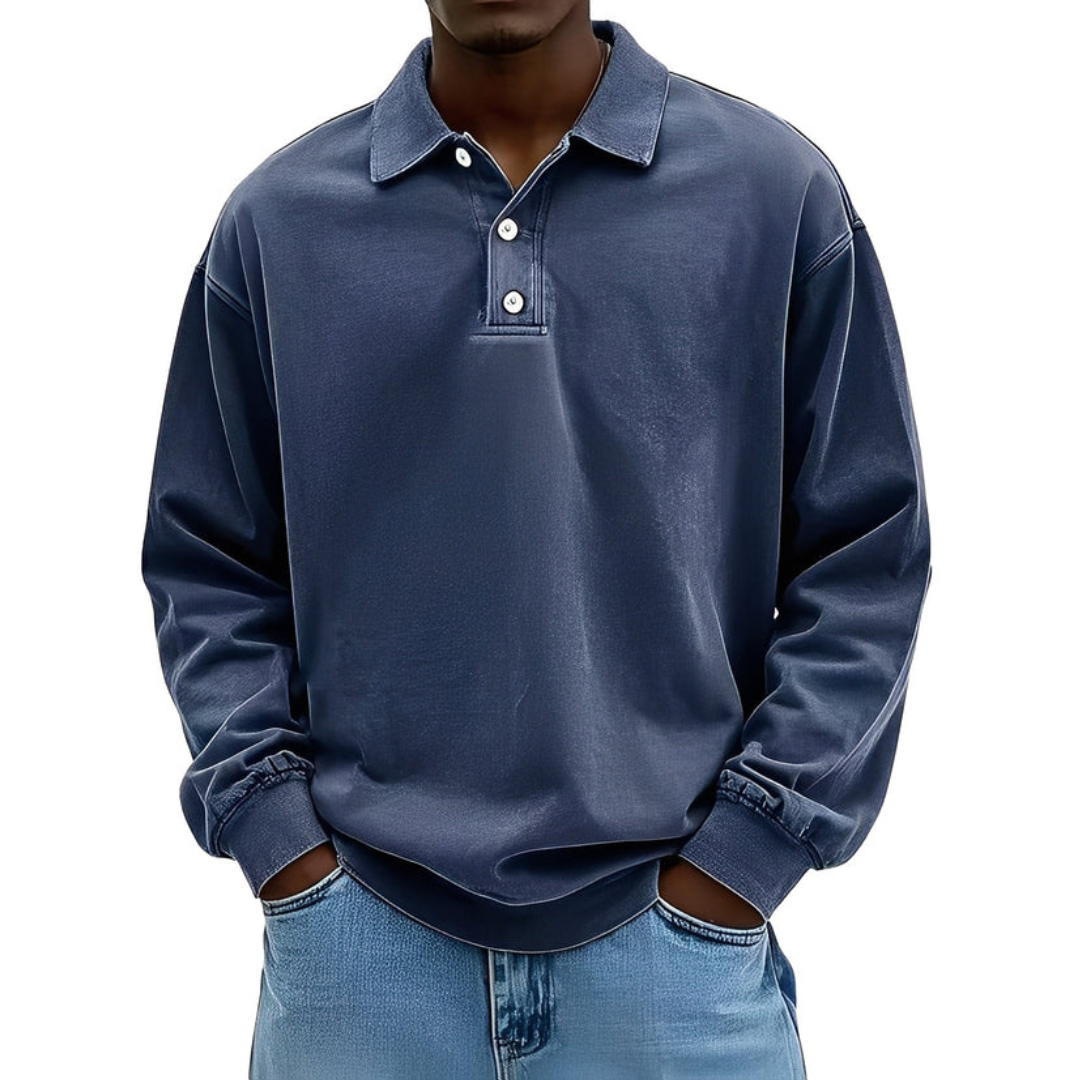 Clayton - Long-sleeve polo shirt in modern style